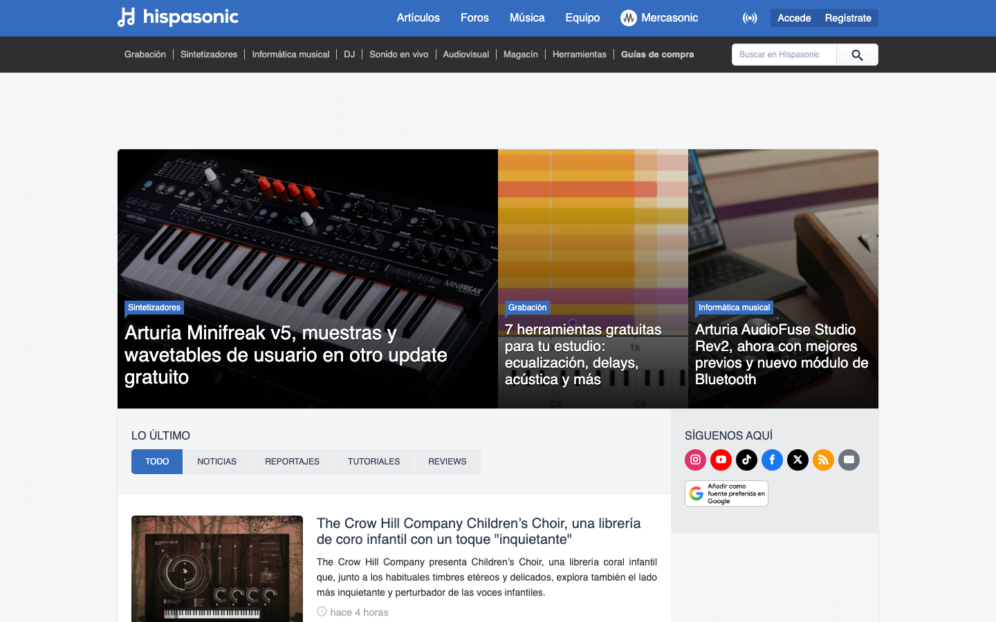 Captura de hispasonic.com